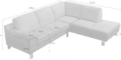 Egoitaliano Ecksofa »Shakira, Design und Sitzkomfort auf hohem Niveau, tolle Details« mit Ottomane, L-Form, elegante Metallfüße