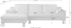 Egoitaliano Ecksofa »Shakira, Design & Sitzkomfort auf hohem Niveau, Breite 236cm, L-Form« mit Recamiere, L-Form, edle Füße