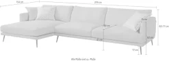 Egoitaliano Ecksofa »Sophia, Designsofa mit extrakomfortablem Sitzkomfort, Breite 274cm« mit Daunenfederung, L-Form