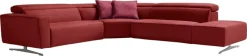 Egoitaliano Ecksofa »Stefanie-e, Designsofa der Extraklasse, bequem mit hohem Sitzkomfort« mit Relaxfunktion und verstellbaren Kopfteilelementen