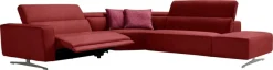 Egoitaliano Ecksofa »Stefanie-e, Designsofa der Extraklasse, bequem mit hohem Sitzkomfort« mit Relaxfunktion und verstellbaren Kopfteilelementen