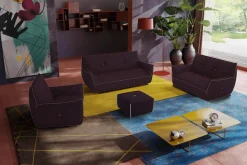 Egoitaliano Polstergarnitur »Yuki, extravagantes Design und höchster Sitzkomfort, tolle Details« Set, bestehend aus einem 2,5- und einem 2-Sitzer, Sessel und Hocker