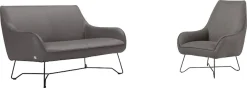Egoitaliano Polstergarnitur »Namy, Designobjekt mit hohem Sitzkomfort und toller Detailverarbeitung« Set aus 2-Sitzer und Sessel, edles Metallgestell