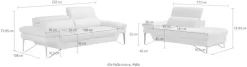 Egoitaliano Polstergarnitur »Princess Design und Sitzkomfort im Einklang, bequem und hochwertig« Set aus 2,5 Sitzer und freitehende Ottomane, Kopfstützen verstellbar