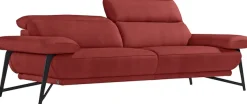 Egoitaliano 2,5-Sitzer »Anais, Designsofa mit erstklassigem Sitzkomfort, Fußfarbe schattengrau« Kopfteil verstellbar, 232 cm, Luxus-Microfaser Lederoptik, marsala