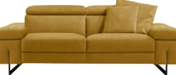 Egoitaliano 2,5-Sitzer »Candice, elegant und edel, hochwertiges Designsofa, bequem« Kopfteile manuell verstellbar, titanumfarbene Kufenfüße