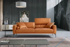 Egoitaliano 2,5-Sitzer »Masu, Designsofa mit erstklassigem Sitzkomfort, Breite 218cm« inkl. 2 Kissenrollen, Rückenelemente manuell verstellbar, Metallfüße