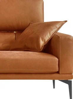 Egoitaliano 2,5-Sitzer »Masu, Designsofa mit erstklassigem Sitzkomfort, Breite 218cm« inkl. 2 Kissenrollen, Rückenelemente manuell verstellbar, Metallfüße
