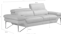Egoitaliano 2,5-Sitzer »Princess, Designsofa und super bequem, tolle Detailverarbeitung« inkl. verstellbarer Kopfteile