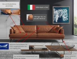 Egoitaliano 2,5-Sitzer »Sophia, Designsofa mit extrakomfortablem Sitzkomfort, Breite 214cm« Daunenfederung, inkl. 2 Kissen