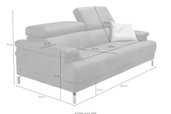 Egoitaliano 2,5-Sitzer »Soul, Design und Sitzkomfort auf hohem Niveau, tolle Details« inkl. Kopfteilverstellung für noch mehr Komfort, Designfuß
