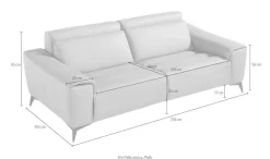 Egoitaliano 2,5-Sitzer »Suzette, Designsofa mit elektrischen Komfortfunktionen, edel & bequem« inkl. 2 elektronischer Relaxfunktionen, Rücken- und Fußteilfunktion