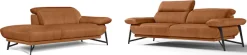 Egoitaliano Sofa »Anais, Design mit hohem Sitzkomfort, Fußfarbe schattengrau« Set, Kopfteil verstellbar, Luxus-Microfaser Lederoptik, brandy