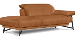 Egoitaliano Sofa »Anais, Design mit hohem Sitzkomfort, Fußfarbe schattengrau« Set, Kopfteil verstellbar, Luxus-Microfaser Lederoptik, brandy