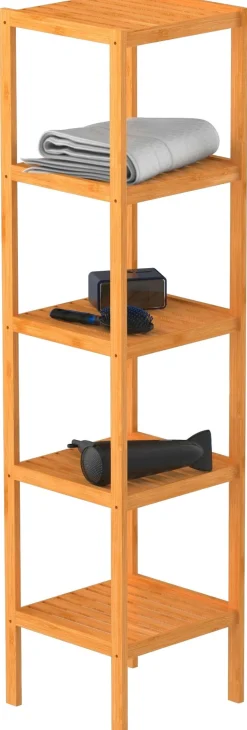 Eisl Badregal »Bambus« Bambus, Badregal schmal mit 5 Ablagefächern, 34 cm breit