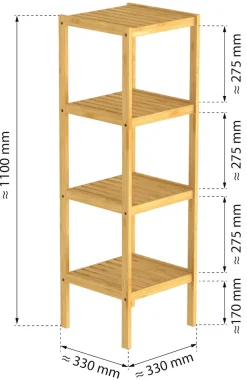 Eisl Badregal schmal, mit 4 Ablagefächern, 34 cm breit