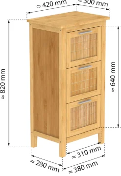 Eisl Unterschrank »Bambus« Badschrank schmal mit 3 Schubladen