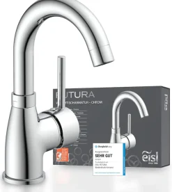 Eisl Waschtischarmatur »Futura« Wasserhahn mit Energiesparfunktion Cold Start, Mischbatterie