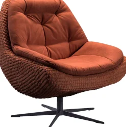 exxpo - sofa fashion Drehsessel »Dim, Loungesessel im Materialmix, Design und Komfort, Solitärmöbel« Drehsessel bequem gepolstert mit elegantem Metall-Sternfuss