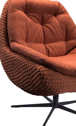exxpo - sofa fashion Drehsessel »Dim, Loungesessel im Materialmix, Design und Komfort, Solitärmöbel« Drehsessel bequem gepolstert mit elegantem Metall-Sternfuss