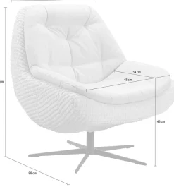 exxpo - sofa fashion Drehsessel »Dim, Loungesessel im Materialmix, Design und Komfort, Solitärmöbel« Drehsessel bequem gepolstert mit elegantem Metall-Sternfuss