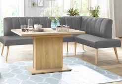 exxpo - sofa fashion Eckbank »Costa, moderne Rückensteppung, bequem und elegant, hoher Holzfuß« hochwertig verarbeitet, Frei im Raum stellbar