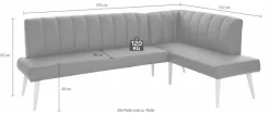 exxpo - sofa fashion Eckbank »Costa, moderne Rückensteppung, bequem und elegant, hoher Holzfuß« hochwertig verarbeitet, Frei im Raum stellbar