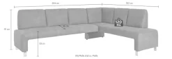 exxpo - sofa fashion Eckbank »Intenso, modern,263/198 cm (B/T)« hohe Bodenfreiheit, frei im Raum stellbar, hoher Sitzkomfort