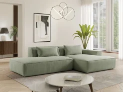 exxpo - sofa fashion Ecksofa »Billund modernes Designsofa, bequem und elegant, Breite 294cm, L-Form« modern, L-form, Wellenfedern, inklusive 2x Nierenkissen
