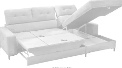 exxpo - sofa fashion Ecksofa »Bonito, mit Rücken- und Sitztiefenverstellung, inkl. Bett & Bettkasten« Sitztiefenverstellung,Höhenverstellung