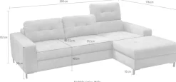 exxpo - sofa fashion Ecksofa »Bonito, mit Rücken- und Sitztiefenverstellung, inkl. Bett & Bettkasten« Sitztiefenverstellung,Höhenverstellung