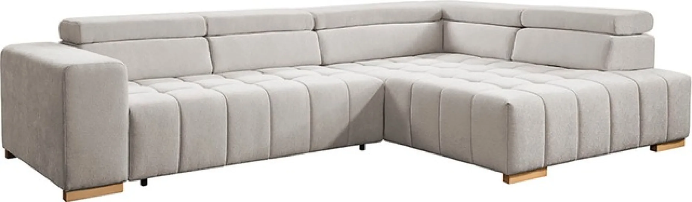 exxpo - sofa fashion Ecksofa »Elianos, hoher Sitzkomfort, aufwendige Kreuzsteppung im Sitz, L-Form« Kopfteile & Sitztiefe verstellbar, ohne Bettfunktion