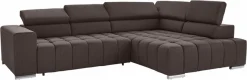 exxpo - sofa fashion Ecksofa »Elias, aktuelle Kreuzsteppung im Sitz, bequem, Breite 307cm, L-Form« mit Kopf- bzw. Rückenverstellung, wahlweise mit Bettfunktion