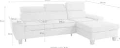 exxpo - sofa fashion Ecksofa »Enya, aufwendige Detailverarbeitung, hoher Sitzkomfort, bequem, L-Form« inkl. Kopfteilverstellung, wahlweise mit Bettfunktion und Bettkasten