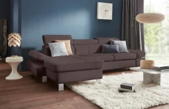 exxpo - sofa fashion Ecksofa »Fiji, hochwertige Detailverarbeitung, Breite 292cm, L-Form« bequem durch Kopf- und Armteilverstellung, wahlweise mit Bettfunktion