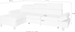 exxpo - sofa fashion Ecksofa »Fiji, hochwertige Detailverarbeitung, Breite 292cm, L-Form« bequem durch Kopf- und Armteilverstellung, wahlweise mit Bettfunktion