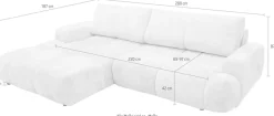 exxpo - sofa fashion Ecksofa inkl. Bettfunktion und Bettkasten,toller Sitzkomfort, Steppung im Sitz