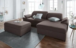 exxpo - sofa fashion Ecksofa »Kyoto, inkl. Kopfteil- und Armteilverstellung, hoher Sitzkomfort« wahlweise mit Bettfunktion und Bettkasten, hochwertige Bezüge, L-Form