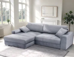 exxpo - sofa fashion Ecksofa »Larnaca, inkl. Bettfunktion & Bettkasten, bequem, Breite 269cm« mit extrabreiten Rückenkissen und 2 Zierkissen
