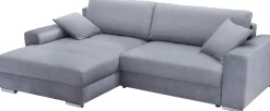 exxpo - sofa fashion Ecksofa »Larnaca, inkl. Bettfunktion & Bettkasten, bequem, Breite 269cm« mit extrabreiten Rückenkissen und 2 Zierkissen