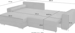 exxpo - sofa fashion Ecksofa »Larnaca, inkl. Bettfunktion & Bettkasten, bequem, Breite 269cm« mit extrabreiten Rückenkissen und 2 Zierkissen