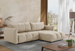 exxpo - sofa fashion Ecksofa »Livonia, B/T: 260/187, modern & praktisch für kleine Räume« Mit Bettfunktion & Bettkasten,hoher Sitzkomfort,inkl. Steppung, L-Form