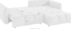 exxpo - sofa fashion Ecksofa »Livonia, B/T: 260/187, modern & praktisch für kleine Räume« Mit Bettfunktion & Bettkasten,hoher Sitzkomfort,inkl. Steppung, L-Form