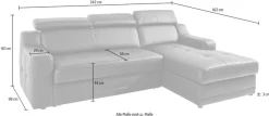exxpo - sofa fashion Ecksofa »Lotos, bequem und funktionell, Federkern, Breite 242cm, L-Form« mit Kopf- bzw. Rückenverstellung, wahlweise mit Bettfunktion