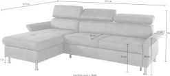 exxpo - sofa fashion Ecksofa »Maretto, bequem & komfortabel, bodenfrei, Breite 257cm, L-Form« inkl. Kopf- bzw. Rückenverstellung, wahlweise mit Bettfunktion