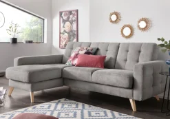 exxpo - sofa fashion Ecksofa »Nappa, kompakt und komfortabel, bequem, zeitloses Design, L-Form« tolle Detailverarbeitung, inkl. Bettfunktion und Bettkasten