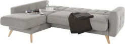 exxpo - sofa fashion Ecksofa »Nappa, kompakt und komfortabel, bequem, zeitloses Design, L-Form« tolle Detailverarbeitung, inkl. Bettfunktion und Bettkasten