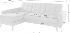 exxpo - sofa fashion Ecksofa »Nappa, kompakt und komfortabel, bequem, zeitloses Design, L-Form« tolle Detailverarbeitung, inkl. Bettfunktion und Bettkasten