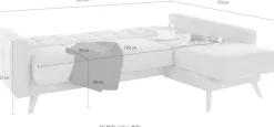 exxpo - sofa fashion Ecksofa »Nappa, kompakt und komfortabel, bequem, zeitloses Design, L-Form« tolle Detailverarbeitung, inkl. Bettfunktion und Bettkasten
