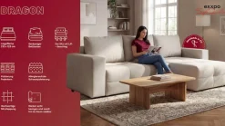exxpo - sofa fashion Ecksofa Praktische Funktionsecke mit Federkern, Bettfunktion und Stauraum